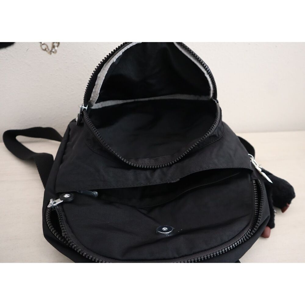 Kipling KI9450-ODH Women's O/S Black Tonal Queenie Backpack - Picture 8 of 9